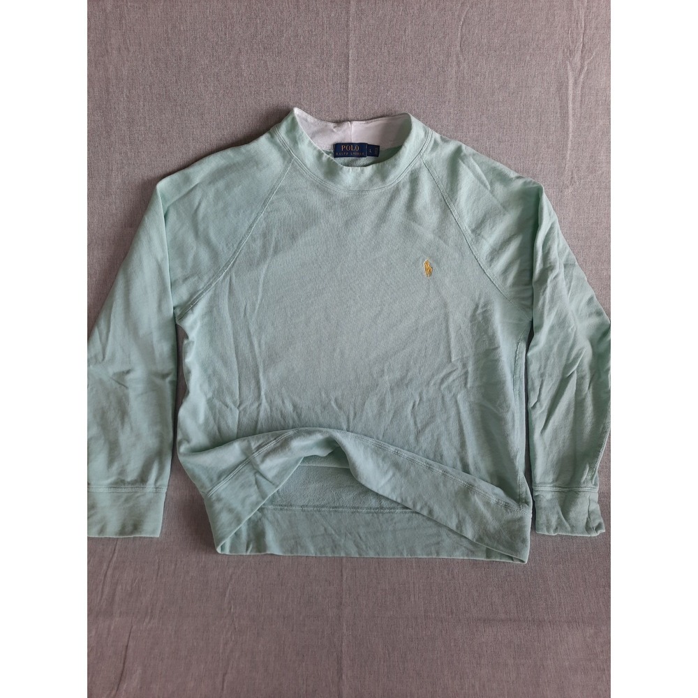 Polo Ralph Lauren Men Large Sweater Pull Over Embroidered Pony Logo Fleece Lined